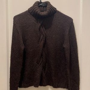 David Brooks Brown Turtleneck Sweater